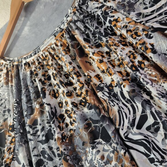 Rebecca Malone Womens 2X Animal Print Stretch Long Sleeve Top Plus Size Vibe - Picture 5 of 9